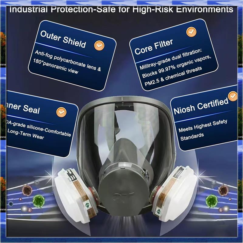 Dust Mask Construction - LJL Yeniden Kullanılabilir Tam Yüz Solunum